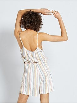 Macacão-calção com alças finas - Kiabi