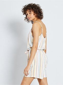 Macacão-calção com alças finas - Kiabi