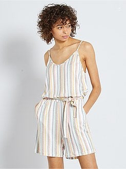 Macacão-calção com alças finas - Kiabi