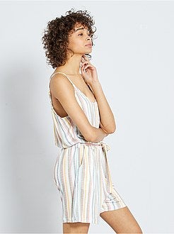 Macacão-calção com alças finas - Kiabi