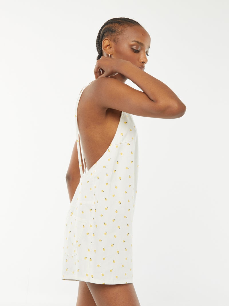 Macacão-calção com costas à mostra BRANCO - Kiabi