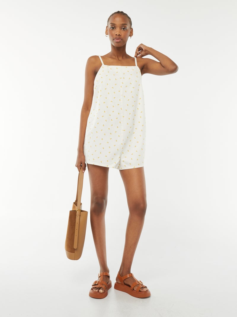 Macacão-calção com costas à mostra BRANCO - Kiabi