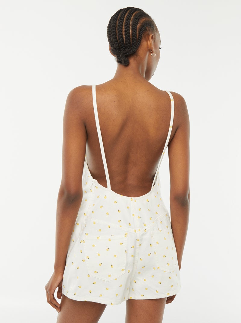 Macacão-calção com costas à mostra BRANCO - Kiabi