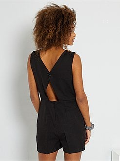 Macacão-calção com costas ajuradas - Kiabi