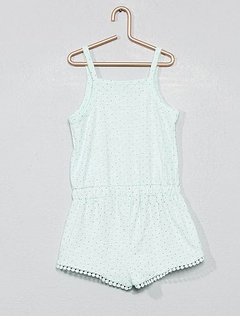 Macacão-calção com desenho pompons - Kiabi