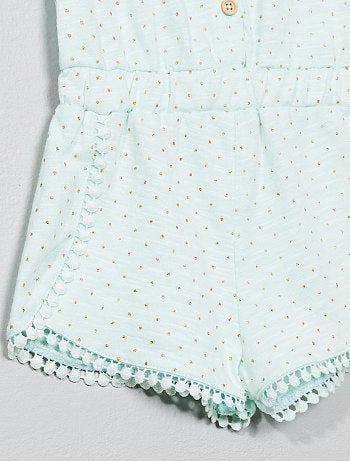 Macacão-calção com desenho pompons - Kiabi