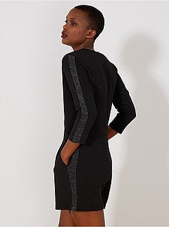 Macacão-calção com faixas brilhantes - Kiabi