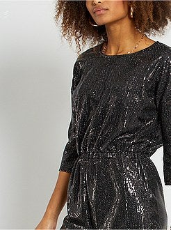 Macacão-calção com lantejoulas - Kiabi