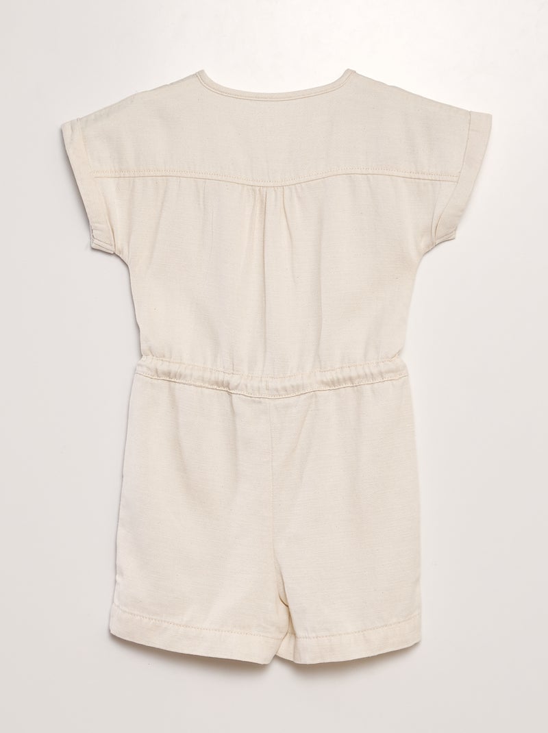 Macacão-calção de corte direito BRANCO - Kiabi