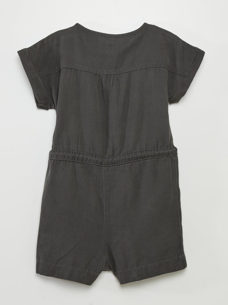 Macacão-calção de corte direito PRETO - Kiabi