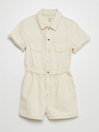 Macacão-calção de ganga - undyed