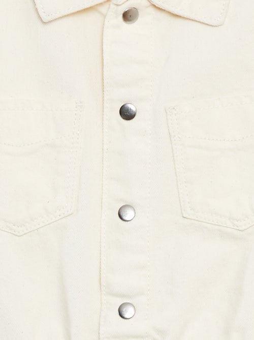 Macacão-calção de ganga de manga curta - Kiabi