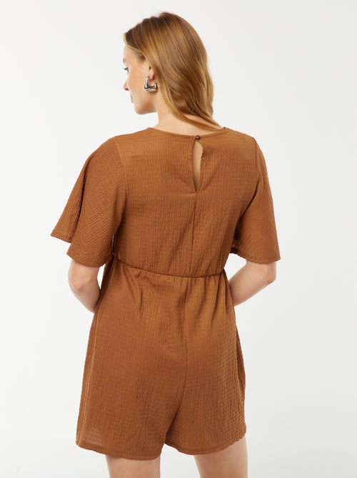 Macacão-calção de grávida em malha gofrada - Kiabi