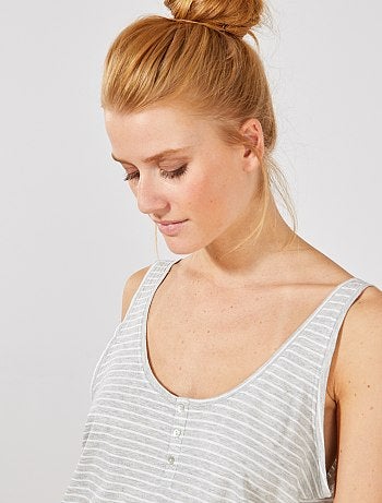 Macacão-calção de noite em puro algodão - Kiabi