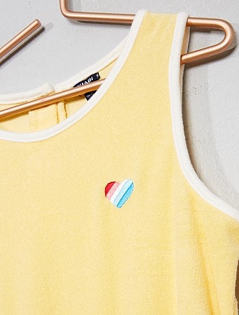 Macacão-calção em felpa - Kiabi