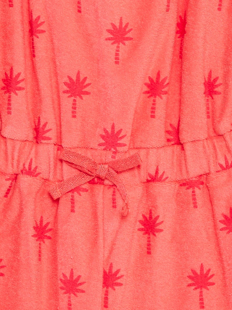 Macacão-calção em felpa com alças finas Vermelho - Kiabi