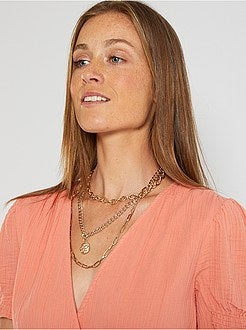 Macacão-calção em gaze de algodão de conceção ecológica - Kiabi