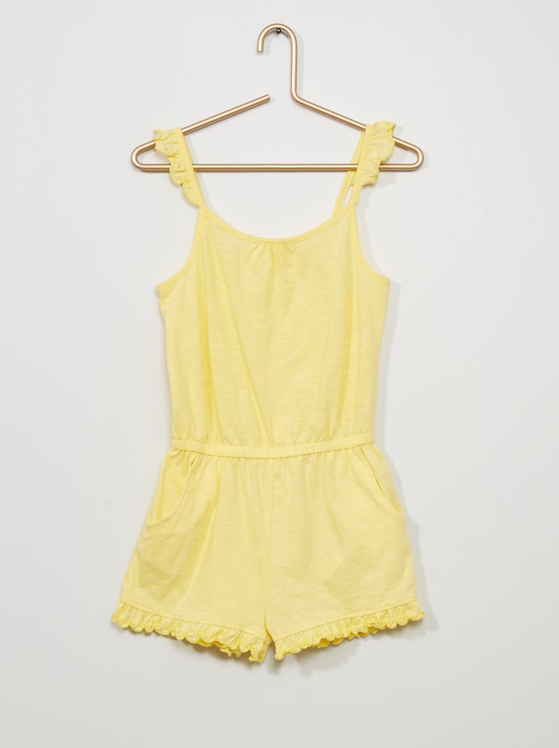 Macacão-calção em jersey de fantasia AMARELO - Kiabi