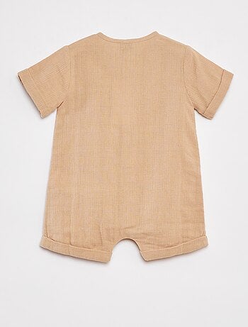 Macacão-calção em voile de algodão