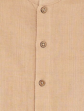 Macacão-calção em voile de algodão