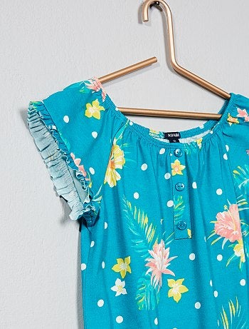 Macacão-calção estampado - Kiabi