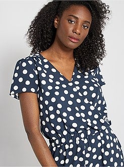 Macacão-calção estampado - Kiabi