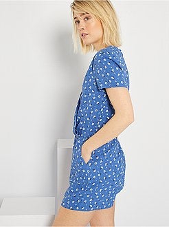 Macacão-calção estampado - Kiabi