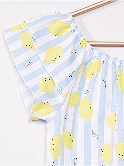 Macacão-calção estampado - Kiabi