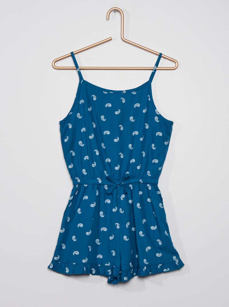 Macacão-calção estampado AZUL - Kiabi