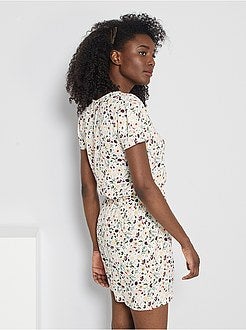 Macacão-calção estampado - Kiabi