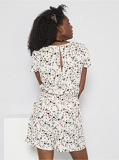 Macacão-calção estampado - Kiabi