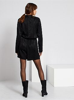 Macacão-calção estampado 'leopardo' - Kiabi