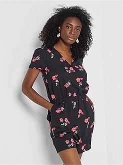 Macacão-calção estampado - Kiabi