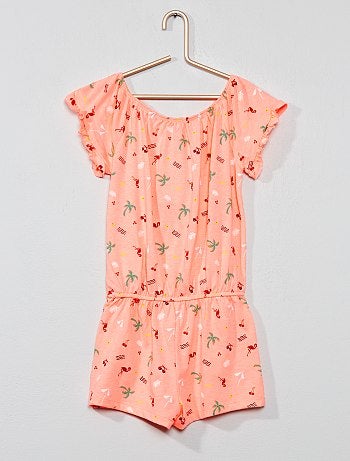 Macacão-calção estampado - Kiabi