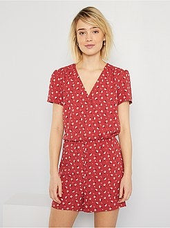 Macacão-calção estampado - Kiabi