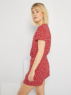 Macacão-calção estampado - Kiabi