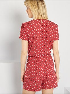 Macacão-calção estampado - Kiabi