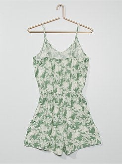 Macacão-calção estampado - Kiabi