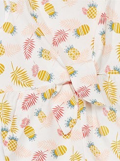 Macacão-calção fluido estampado - Kiabi