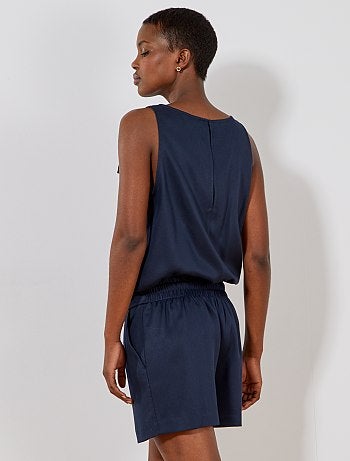 Macacão-calção soltinho de trespasse - Kiabi