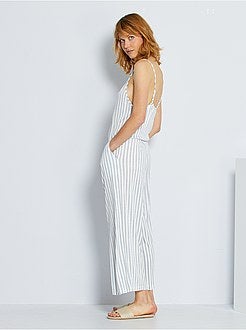 Macacão calças em malha amarrotada - Kiabi