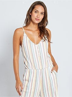 Macacão calças em malha amarrotada - Kiabi