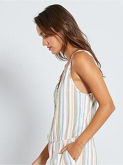 Macacão calças em malha amarrotada - Kiabi