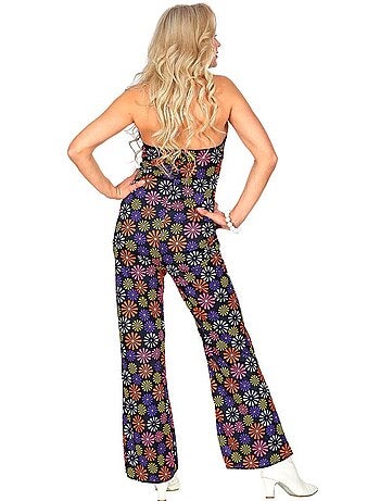 Macacão com estampa floral estilo anos 70