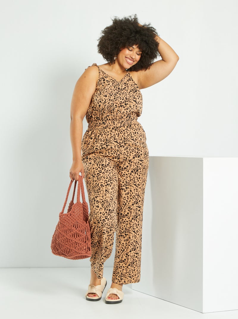 Macacão com estampado 'leopardo' BEGE - Kiabi