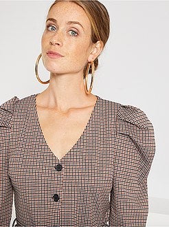 Macacão com estampado pied-de-poule - Kiabi