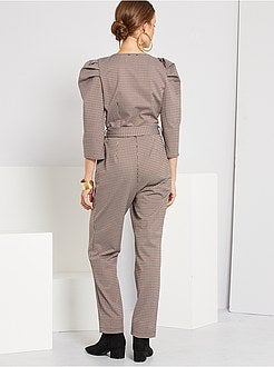 Macacão com estampado pied-de-poule - Kiabi