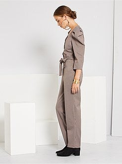 Macacão com estampado pied-de-poule - Kiabi