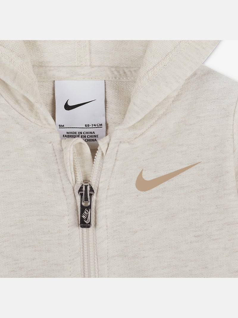 Macacão com fecho e capuz - nike Bege - Kiabi