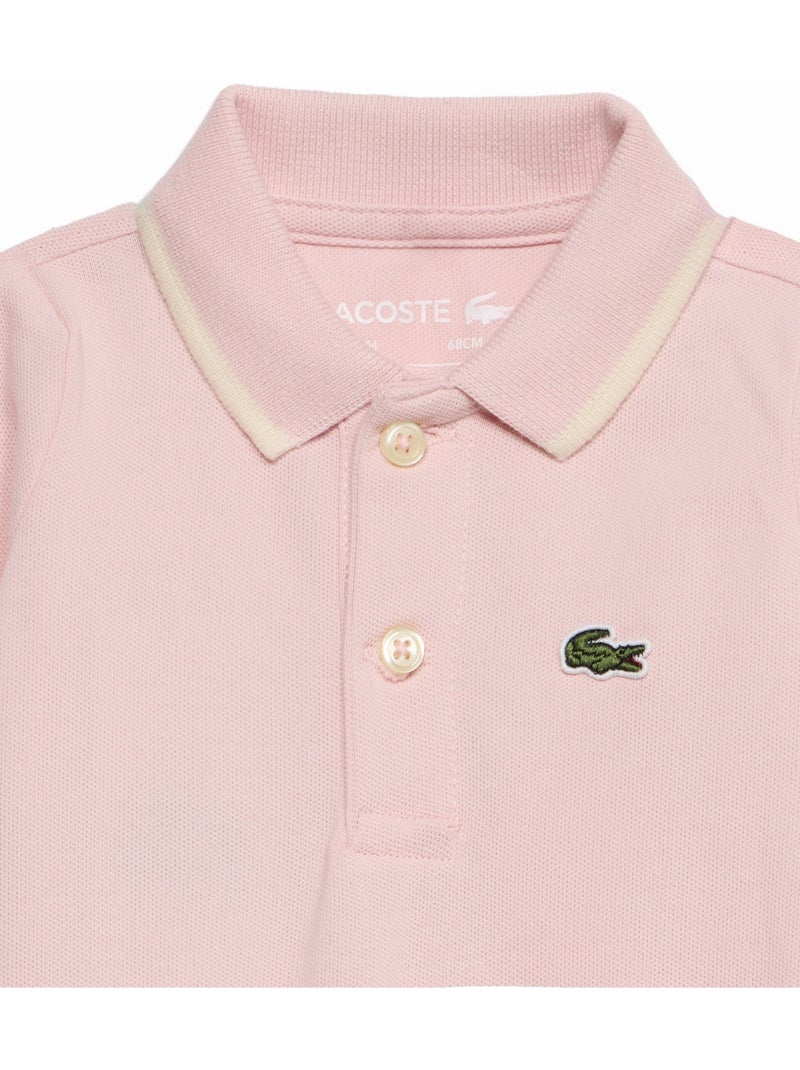 Macacão com gola polo - lacoste Rosa-claro - Kiabi